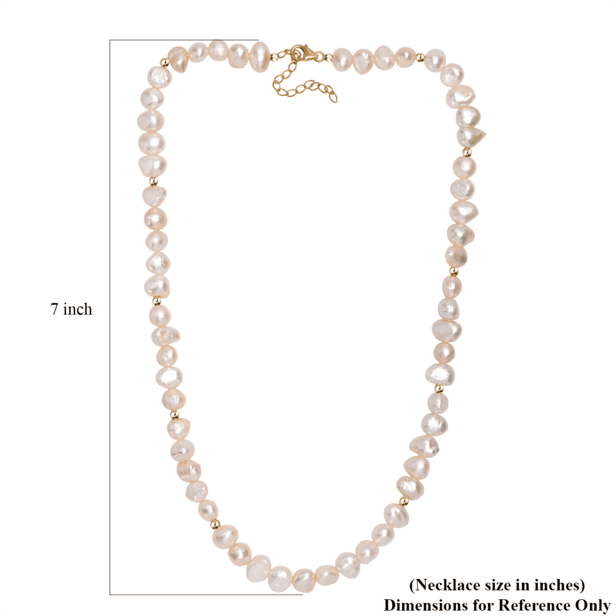 Fresh Water Pearl Necklace in 18K Vermeil Yellow Gold Over Sterling Silver 18 Inches image number 5