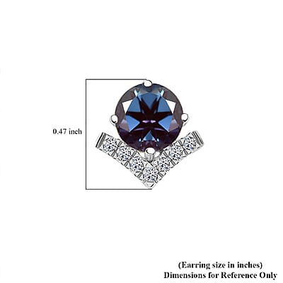 Certified & Appraised AAA Luxuriant Lab Grown Alexandrite and G-H SI Lab Grown Diamond 3.54 ctw Earrings in 10K White Gold