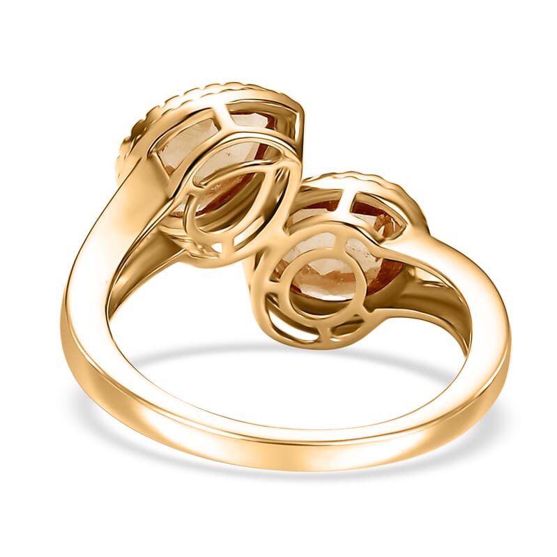 D'Joy Premium Brazilian Citrine 2.50 ctw Bypass Ring in 18K Vermeil Yellow Gold Over Sterling Silver (Size 9.0) 