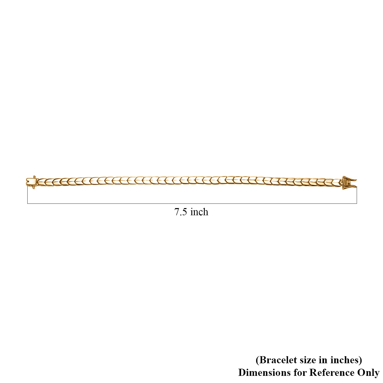 Luxoro Chevron Link Bracelet in 10K Yellow Gold (7.25 In) 7.15 Grams
