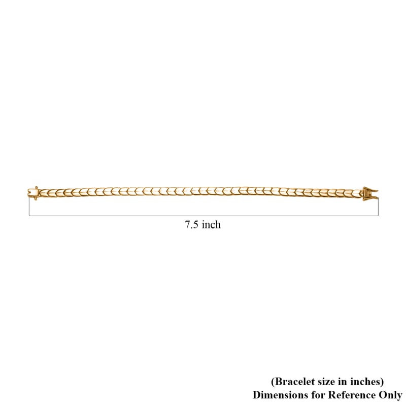 Luxoro Chevron Link Bracelet in 10K Yellow Gold (7.25 In) 7.15 Grams