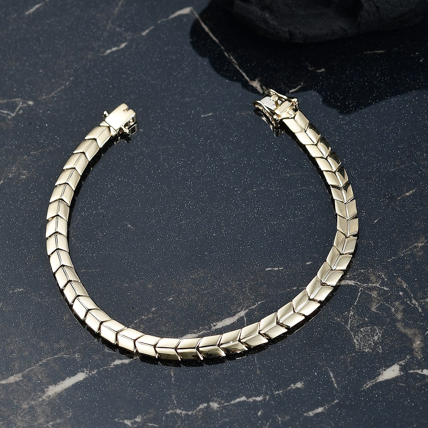 Luxoro 10K Yellow Gold Linking Bracelet (6.50 In) 6.7 Grams