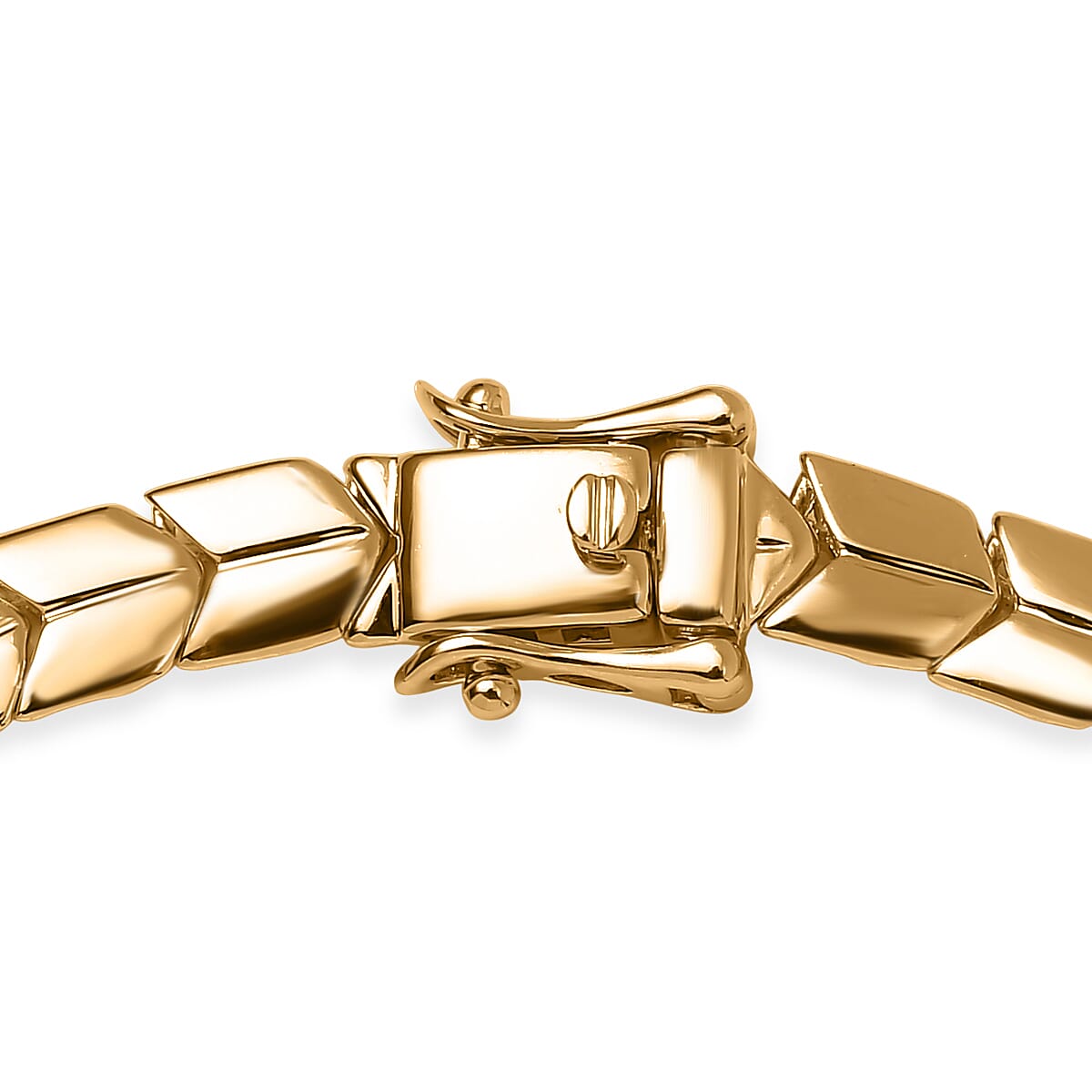 Luxoro Chevron Link Bracelet in 10K Yellow Gold (8.00 In) 8.30 Grams image number 3
