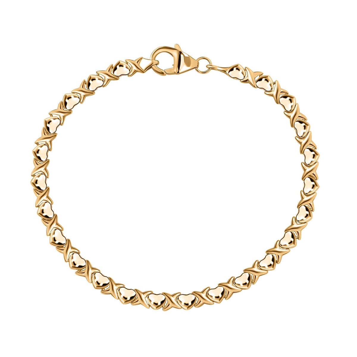 Luxoro Infinity with Heart Link Bracelet in 10K Yellow Gold (6.50 In) 4.65 Grams image number 0