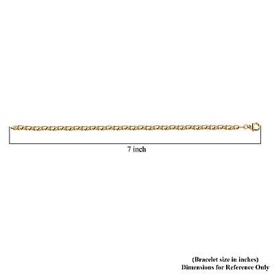 Luxoro Infinity with Heart Link Bracelet in 10K Yellow Gold (7.25 In) 5.15 Grams