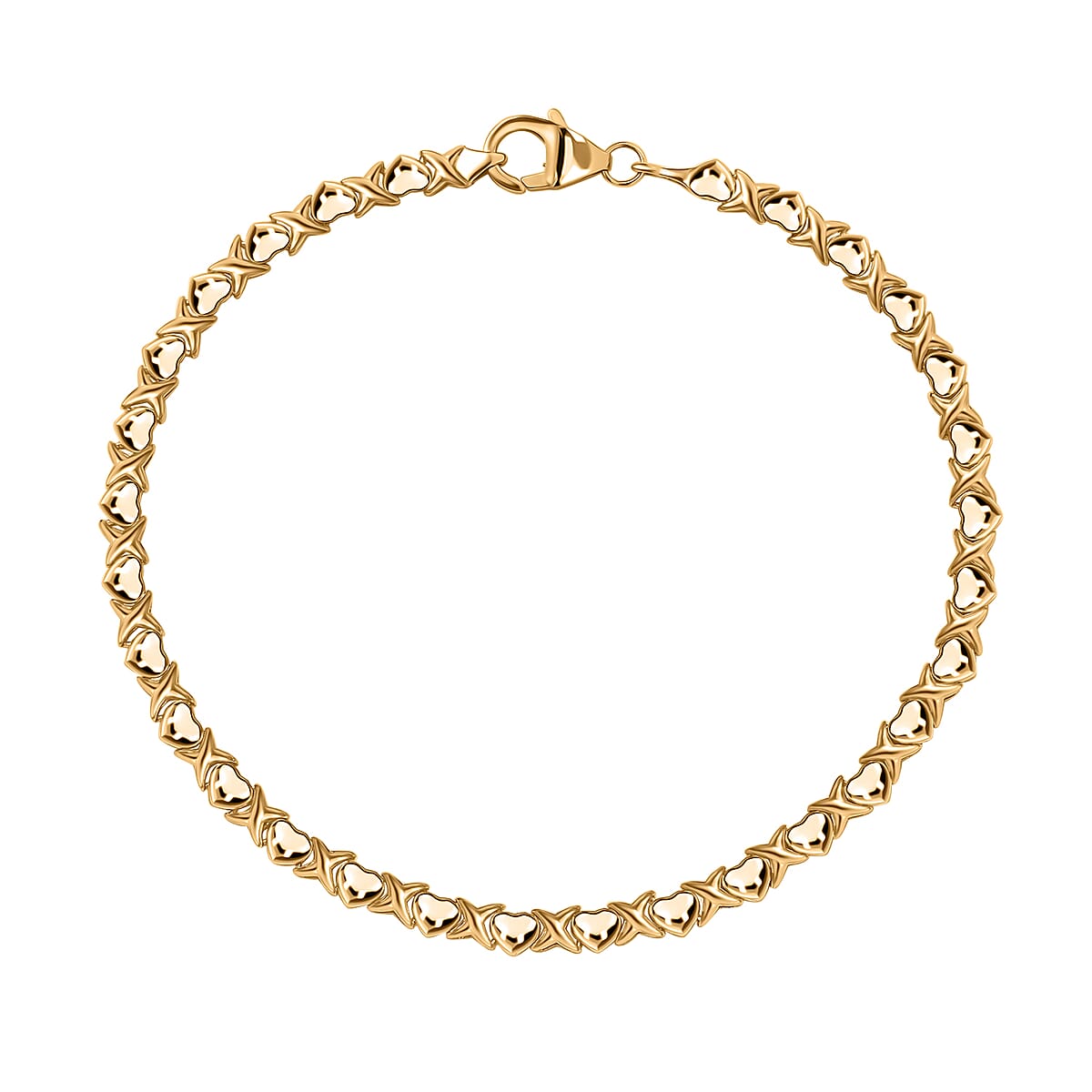 Luxoro 10K Yellow Gold Infinity with Heart Link Bracelet (8.00 In) 5.70 Grams image number 0