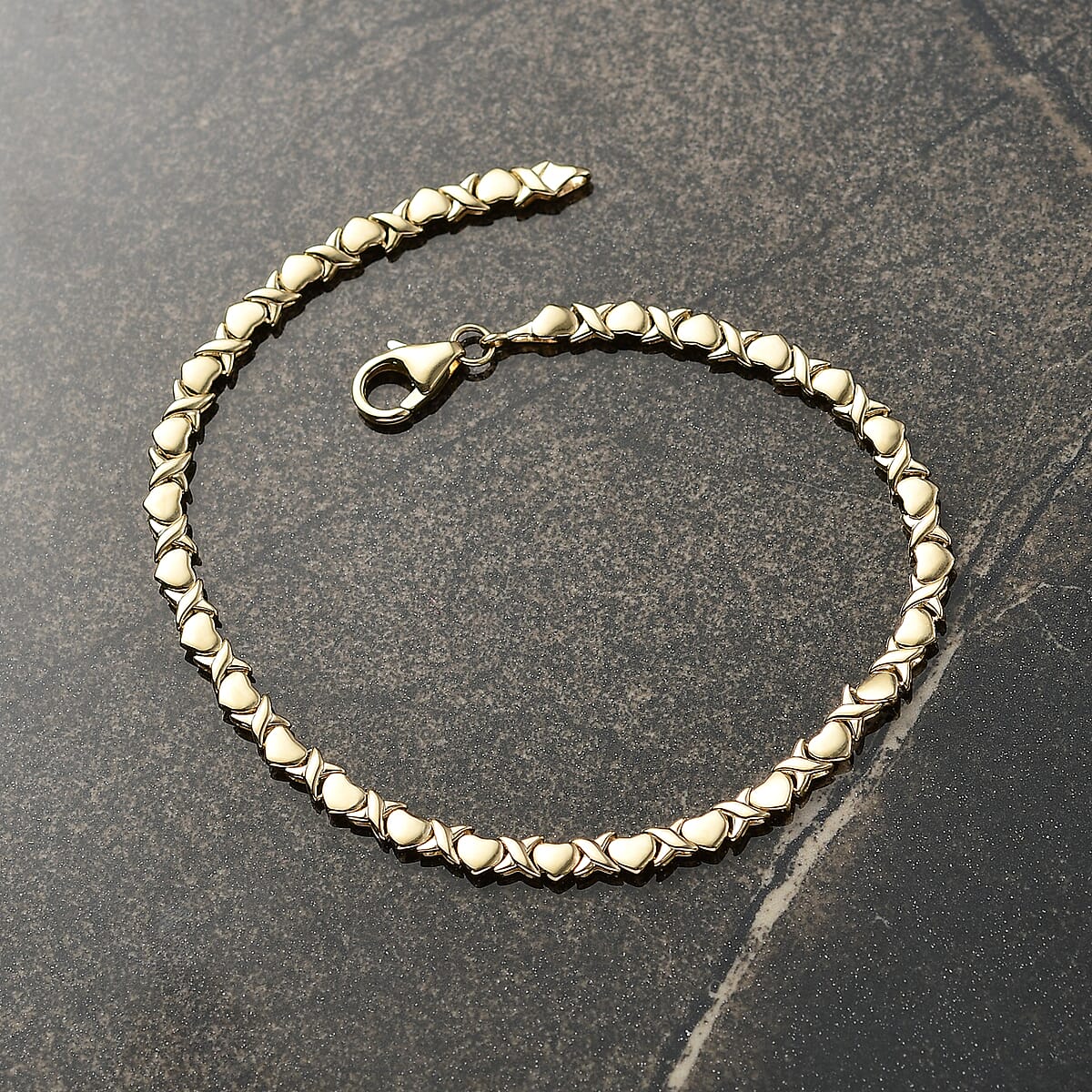 Luxoro 10K Yellow Gold Infinity with Heart Link Bracelet (8.00 In) 5.70 Grams image number 1