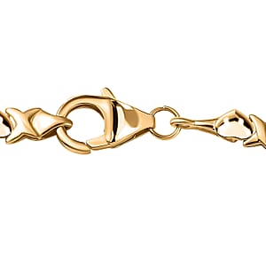 Luxoro 10K Yellow Gold Infinity with Heart Link Bracelet (8.00 In) 5.70 Grams