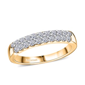 Luxuriant Lab Grown Diamond G-H SI 0.50 ctw Band Ring in 18K Vermeil Yellow Gold Over Sterling Silver (Size 10.0)