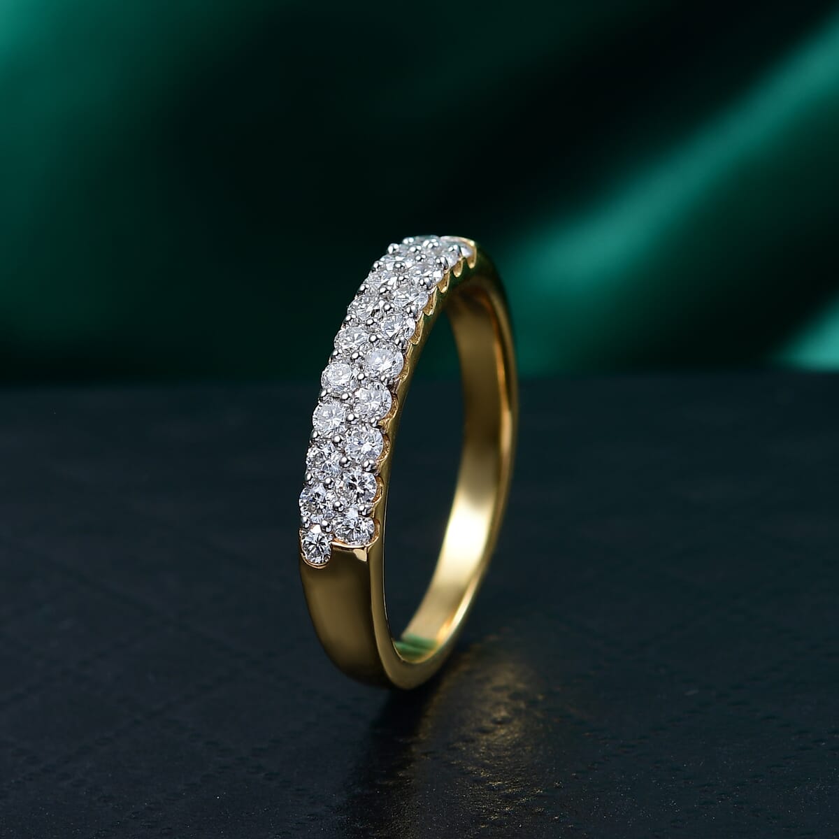 Luxuriant Lab Grown Diamond Ring in 18K Vermeil YG Over Sterling Silver (Size 10.0) 0.50 ctw image number 1