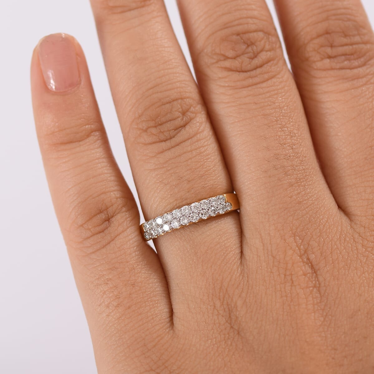 Luxuriant Lab Grown Diamond Ring in 18K Vermeil YG Over Sterling Silver (Size 10.0) 0.50 ctw image number 2