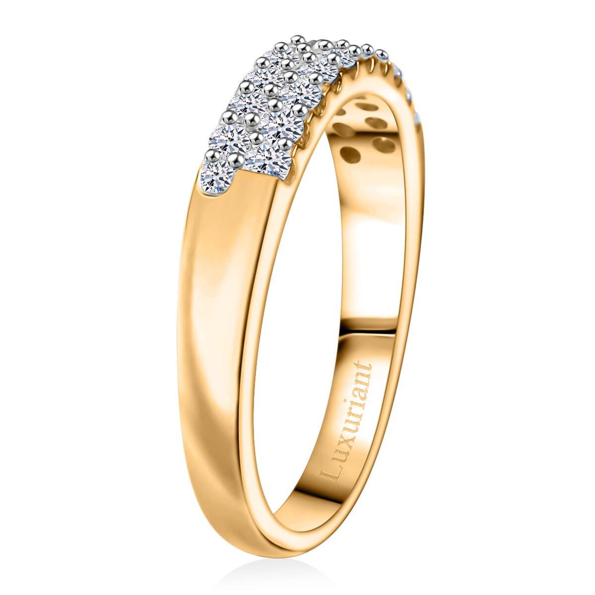 Luxuriant Lab Grown Diamond Ring in 18K Vermeil YG Over Sterling Silver (Size 10.0) 0.50 ctw image number 3