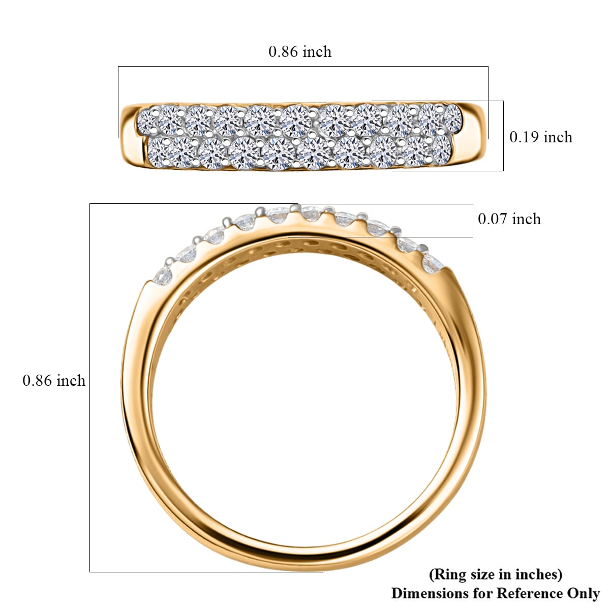 Luxuriant Lab Grown Diamond Ring in 18K Vermeil YG Over Sterling Silver (Size 10.0) 0.50 ctw image number 5