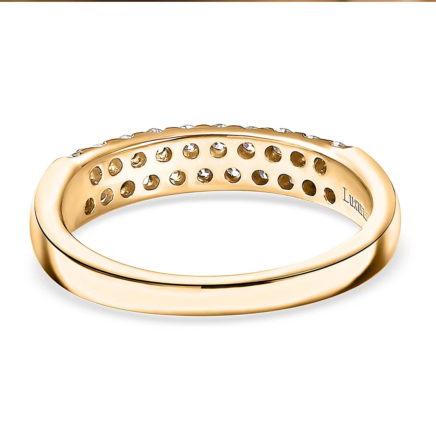 Luxuriant Lab Grown Diamond G-H SI 0.50 ctw Band Ring in 18K Vermeil Yellow Gold Over Sterling Silver (Size 10.0)