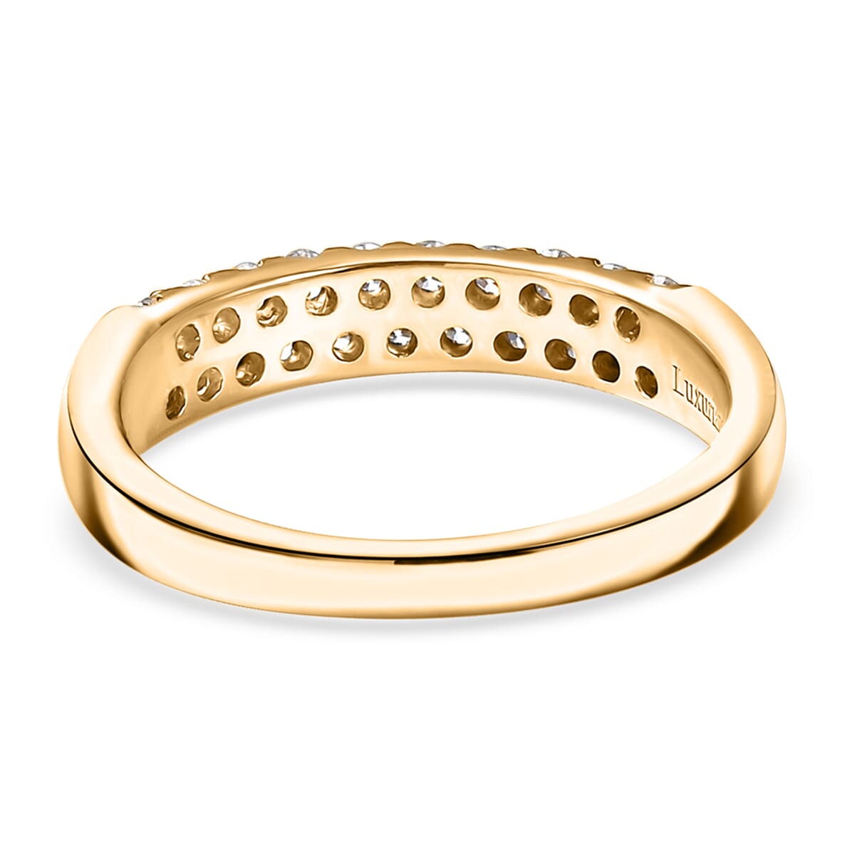 Luxuriant Lab Grown Diamond G-H SI 0.50 ctw Band Ring in 18K Vermeil Yellow Gold Over Sterling Silver (Size 6.0) image number 4