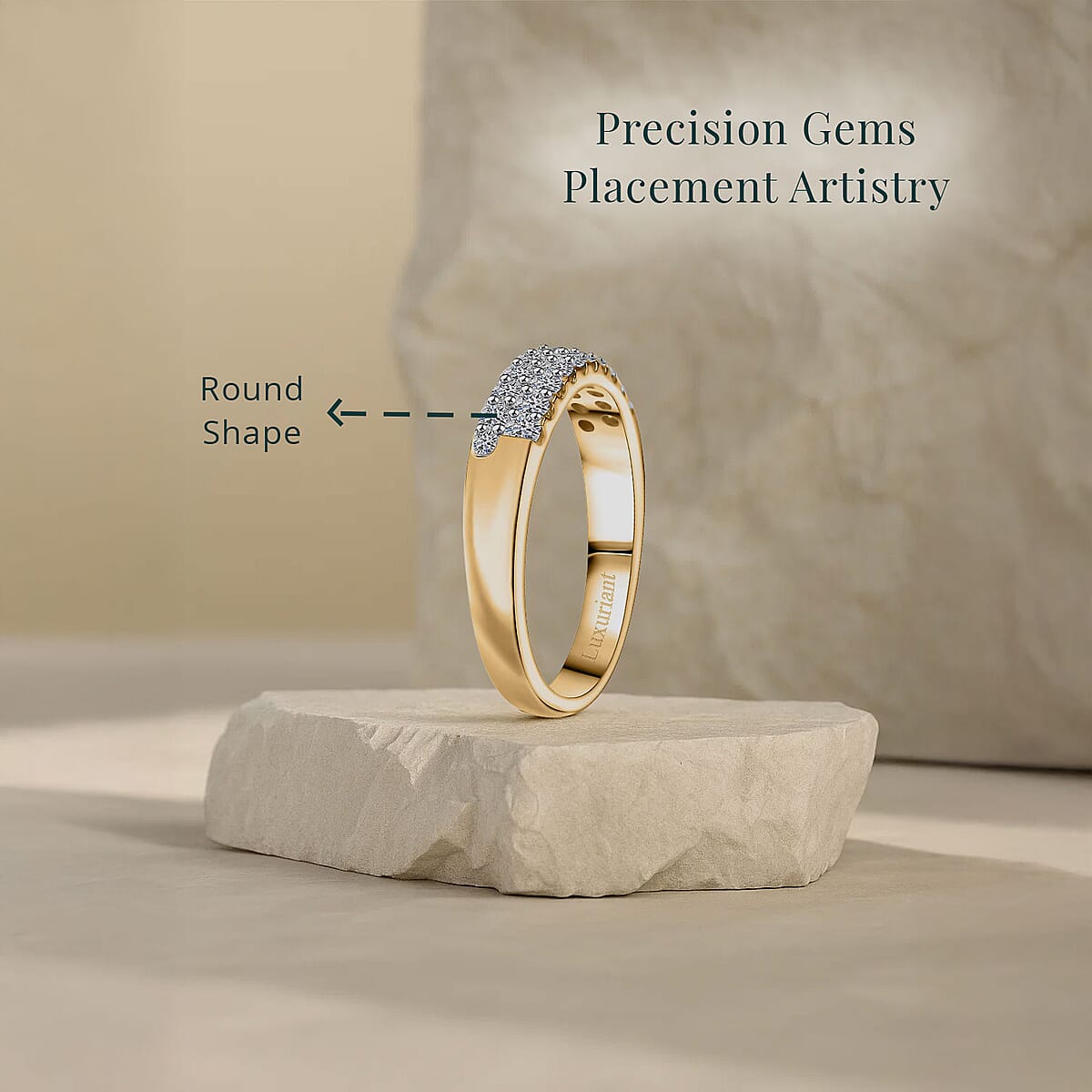 Luxuriant Lab Grown Diamond G-H SI 0.50 ctw Band Ring in 18K Vermeil Yellow Gold Over Sterling Silver (Size 8.0) image number 2