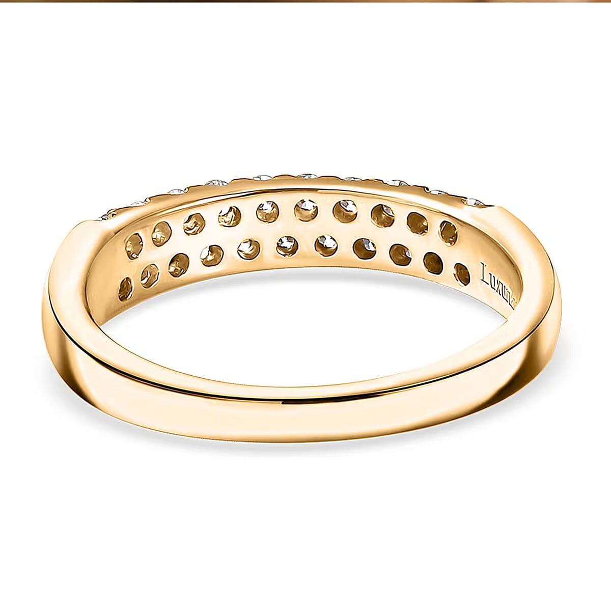 Luxuriant Lab Grown Diamond G-H SI 0.50 ctw Band Ring in 18K Vermeil Yellow Gold Over Sterling Silver (Size 8.0) image number 7