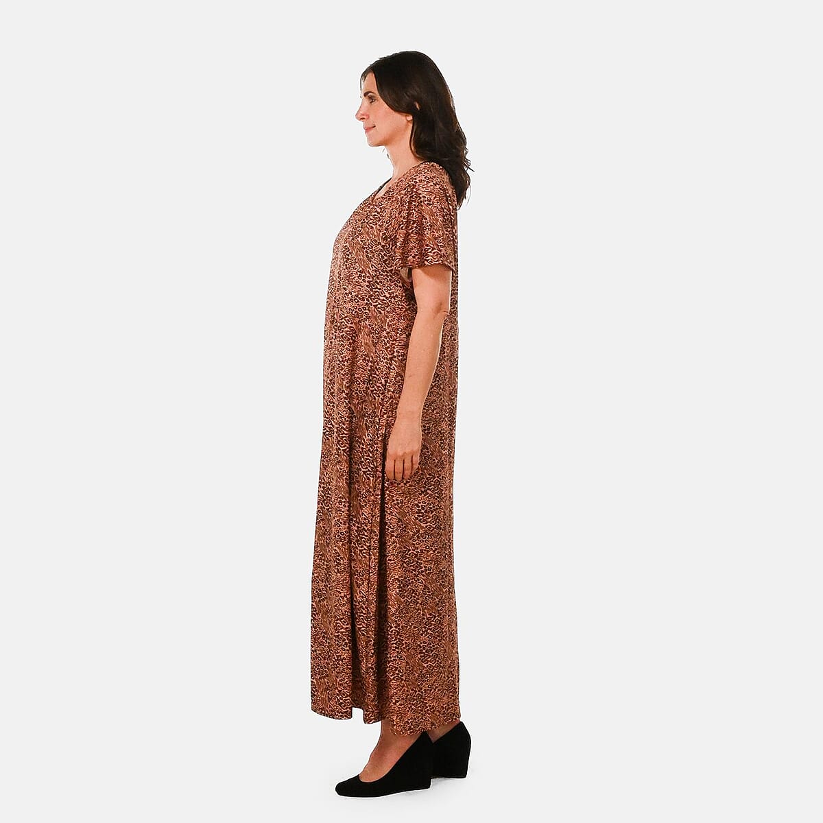 Easy Essentials Rose Animal Knit Zip Front Lounge Dress - M image number 2