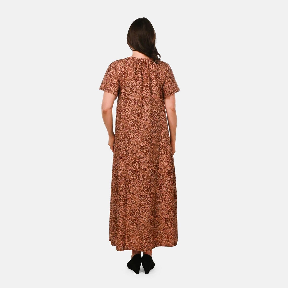 Easy Essentials Rose Animal Knit Zip Front Lounge Dress - 2X image number 1