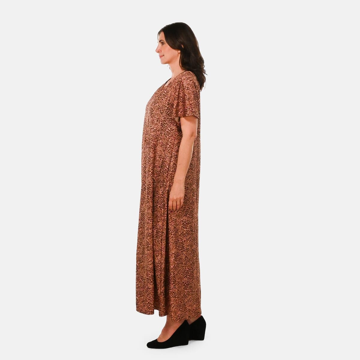 Easy Essentials Rose Animal Knit Zip Front Lounge Dress - 2X image number 2