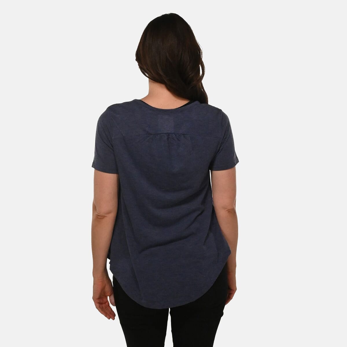 Mauve Short Sleeve Knit Rouched Front Top with Buttons - 3X image number 1