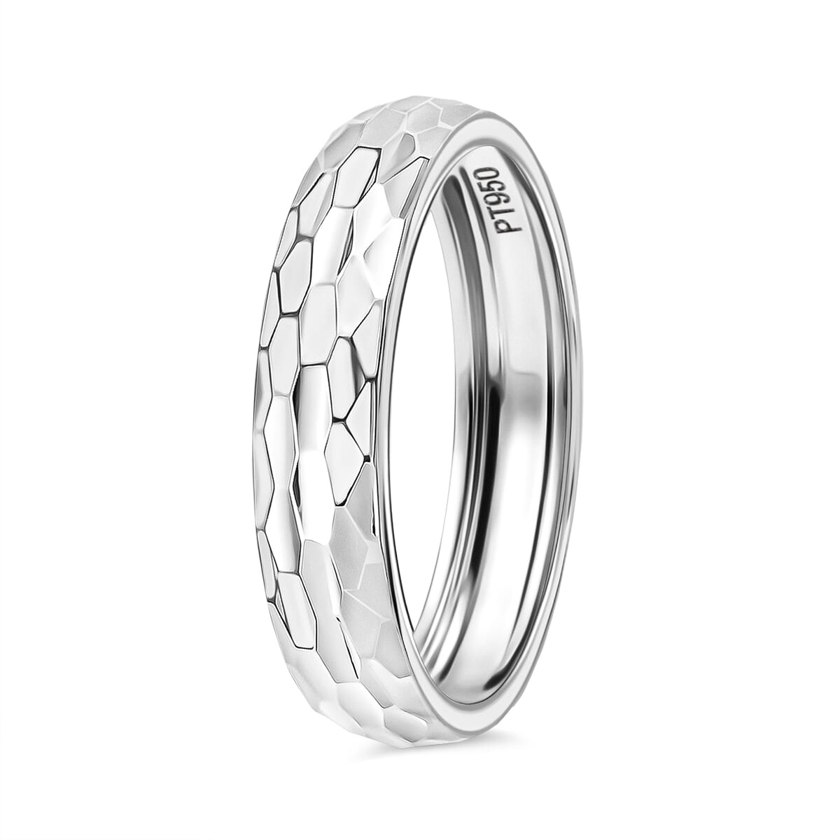 950 Platinum Diamond-Cut Band Ring (Size 10.0) 4 Grams image number 3