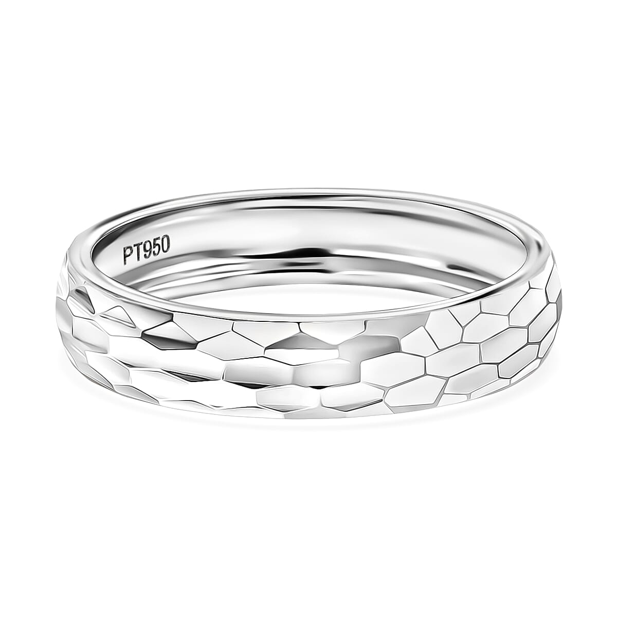 950 Platinum Diamond-Cut Band Ring (Size 10.0) (4 Grams)
