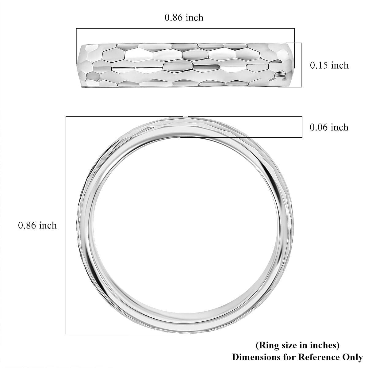 950 Platinum Diamond-Cut Band Ring (Size 10.0) (4 Grams)