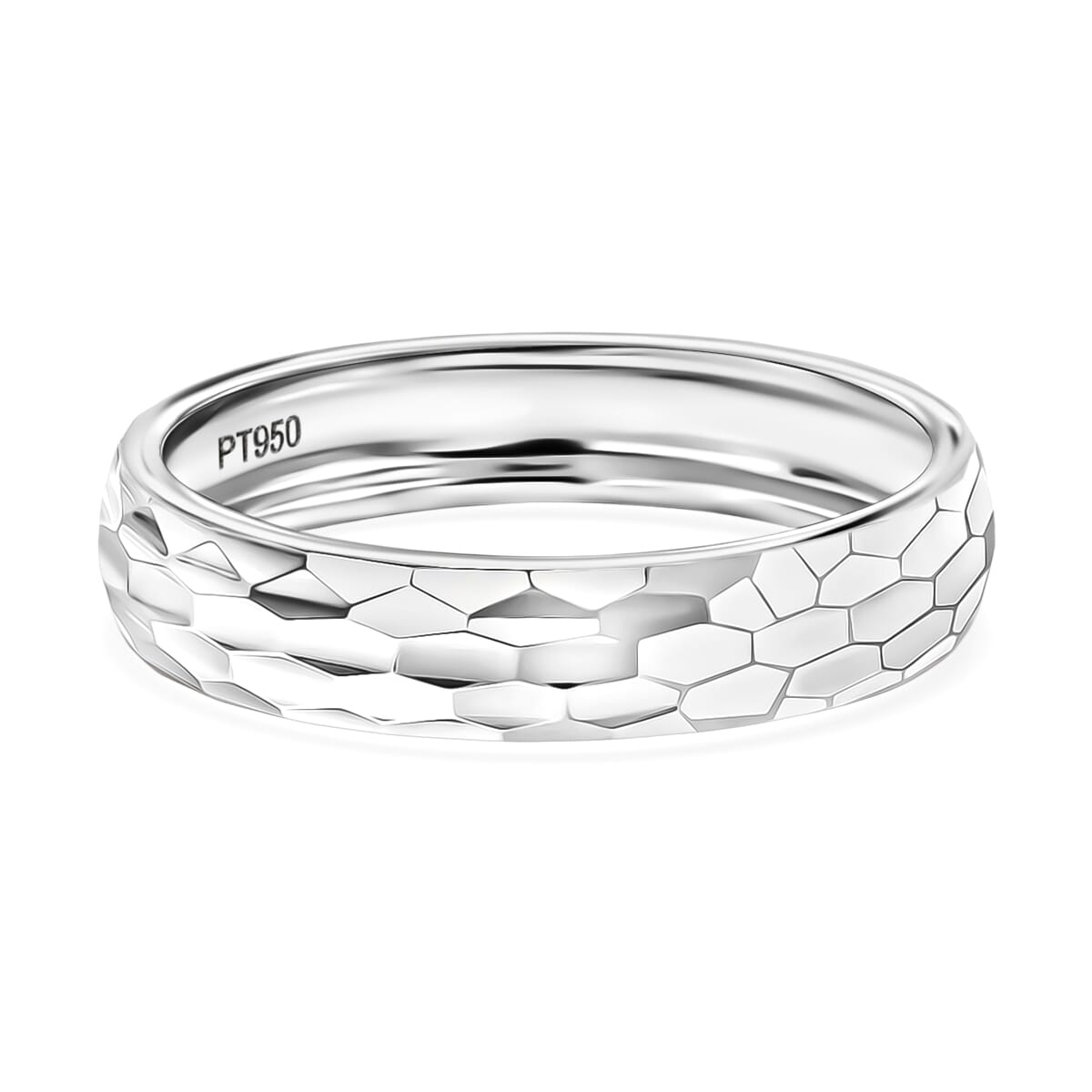 950 Platinum Diamond-Cut Band Ring (Size 6.0) 4 Grams image number 4