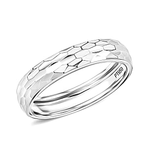 950 Platinum Diamond-Cut Band Ring (Size 7.0) 4 Grams