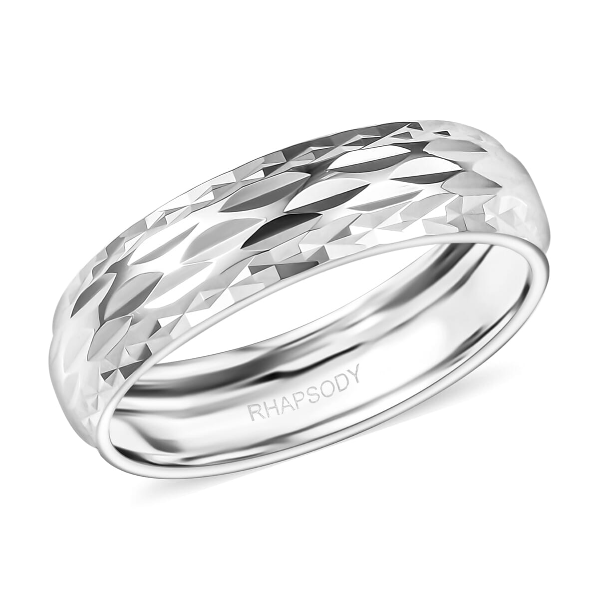 Rhapsody 950 Platinum Diamond-Cut Band Ring (Size 10.0) (6.55 g) image number 0