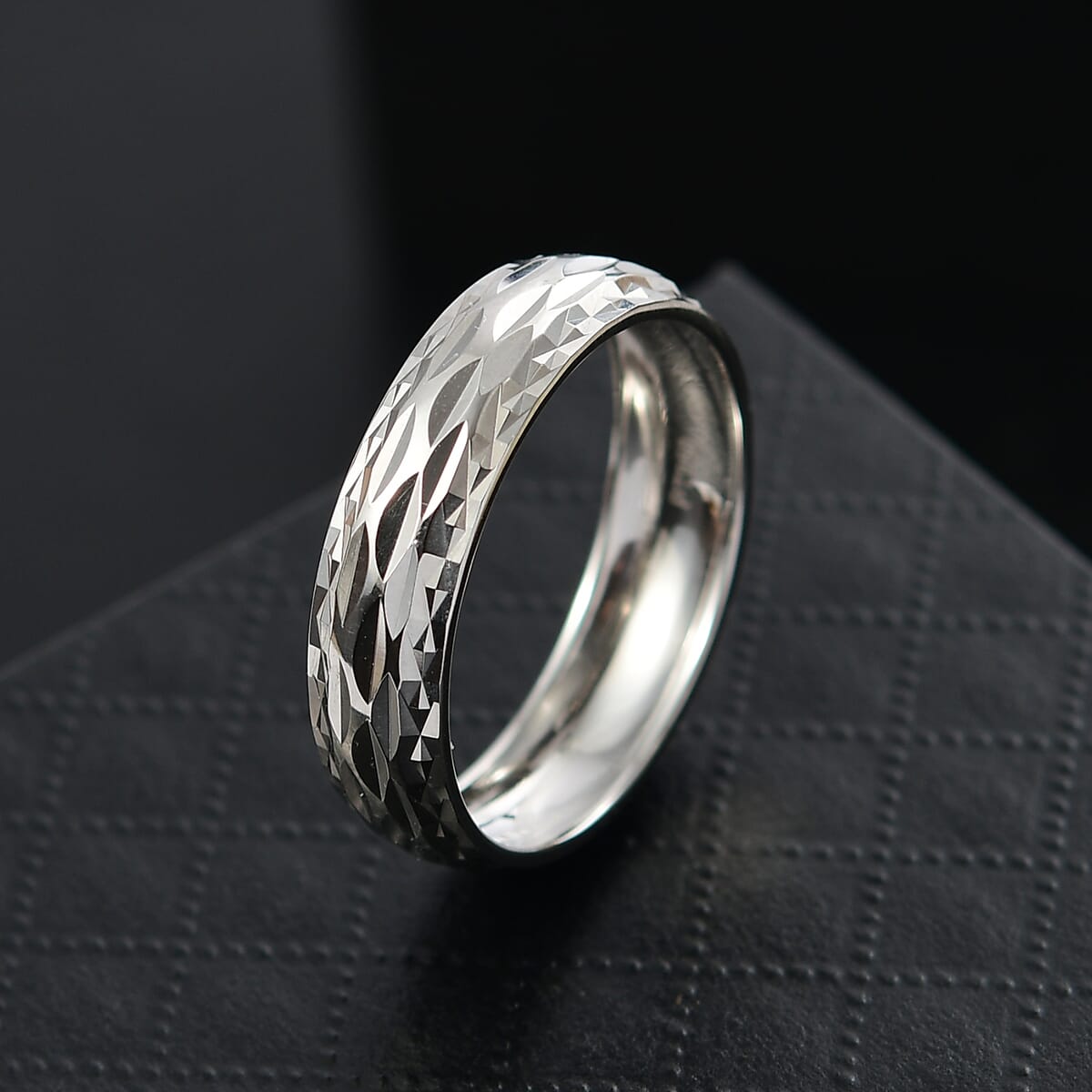 Rhapsody 950 Platinum Diamond-Cut Band Ring (Size 10.0) (6.55 g) image number 1