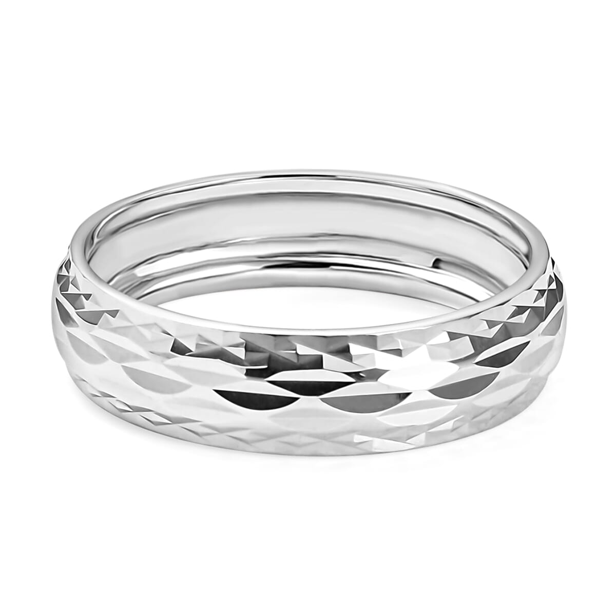 Rhapsody 950 Platinum Diamond-Cut Band Ring (Size 10.0) (6.55 g) image number 4
