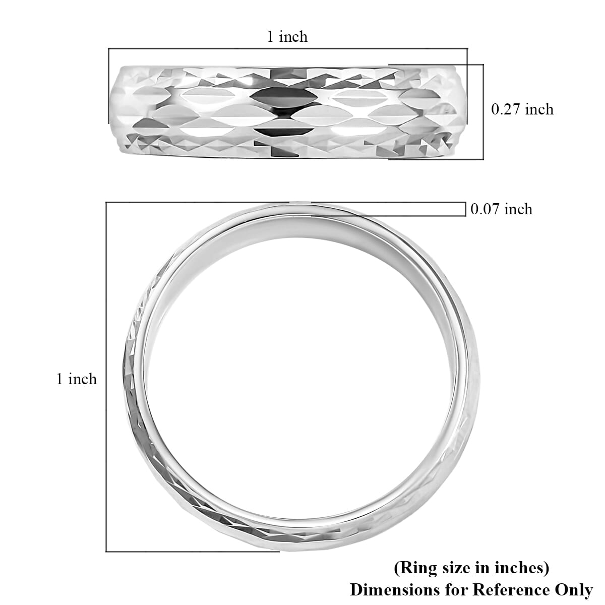 Rhapsody 950 Platinum Diamond-Cut Band Ring (Size 10.0) (6.55 g) image number 5