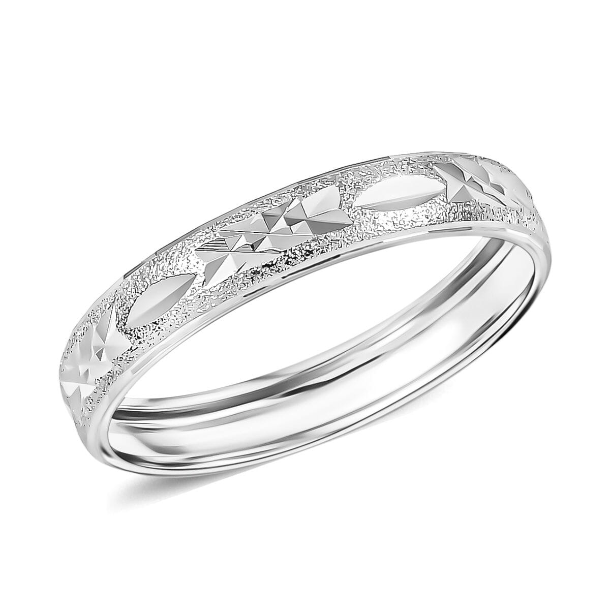 950 Platinum Diamond-cut Textured Band Ring (Size 10.0) (3.50 g) image number 0