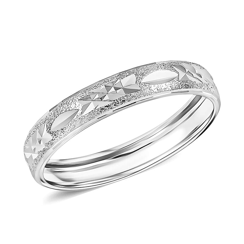 950 Platinum Diamond-cut Textured Band Ring (Size 10.0) (3.50 g)