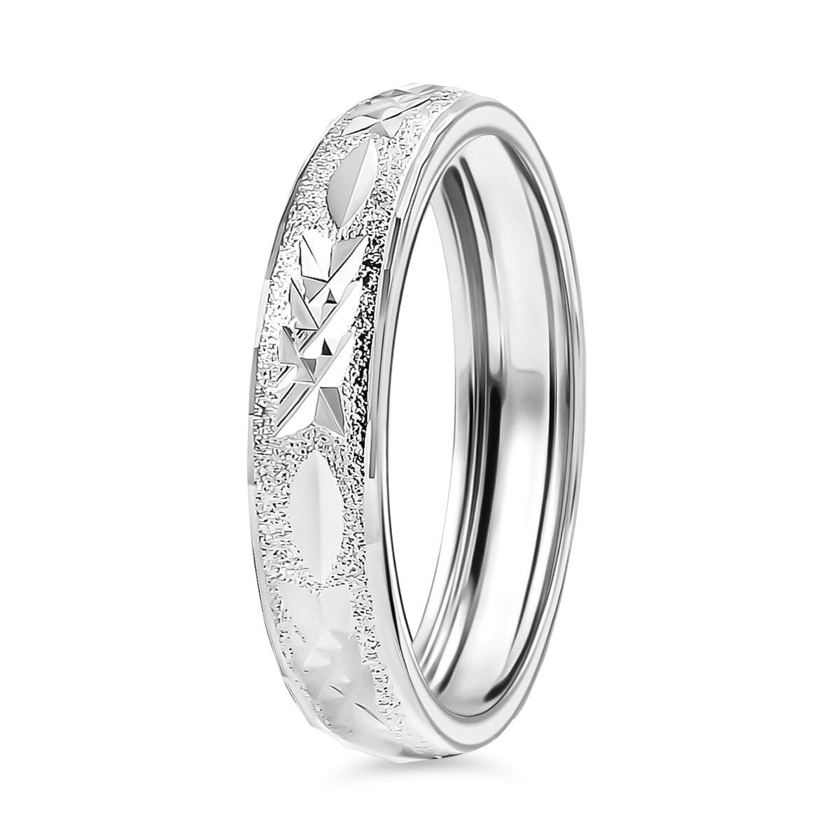 950 Platinum Diamond-cut Textured Band Ring (Size 10.0) (3.50 g) image number 3