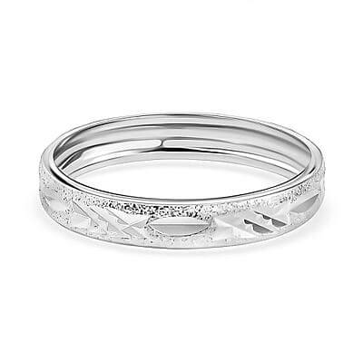 950 Platinum Diamond-cut Textured Band Ring (Size 10.0) (3.50 g)