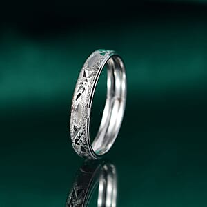 950 Platinum Diamond-cut Textured Band Ring (Size 7.0) (3.50 g)