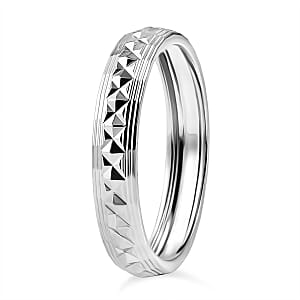 950 Platinum Diamond-cut Band Ring (Size 7.0) (3.30 g)