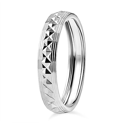 950 Platinum Diamond-cut Band Ring (Size 7.0) (3.30 g)