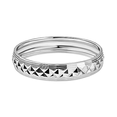 950 Platinum Diamond-cut Band Ring (Size 7.0) (3.30 g)