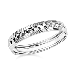 950 Platinum Diamond-cut Band Ring (Size 8.0) (3.30 g)