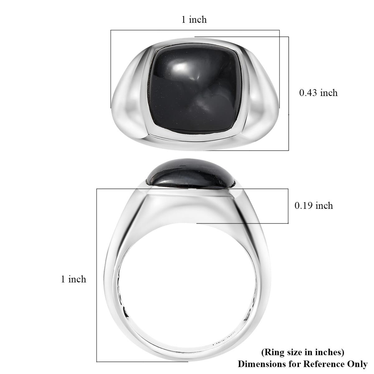 D'Joy Thai Black Spinel 11.90 ctw Men's Ring in Rhodium Over Sterling Silver (Size 10.0) image number 5