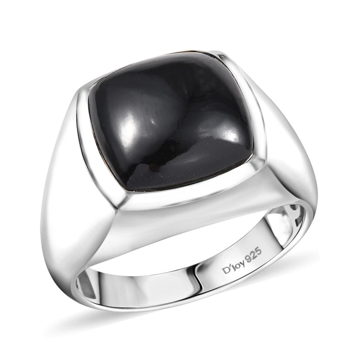 D'Joy Thai Black Spinel 11.90 ctw Men's Ring in Rhodium Over Sterling Silver (Size 11.0) image number 0