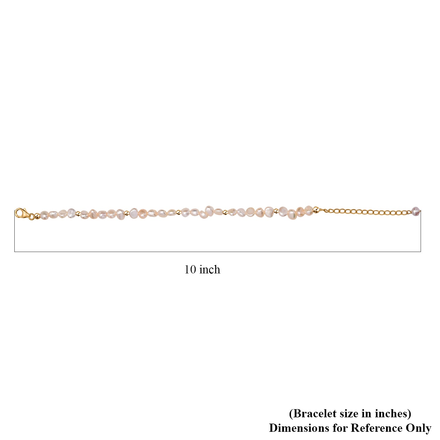 Peach Fresh Water Pearl Sun-Drenched Bracelet in 18K Vermeil Yellow Gold Over Sterling Silver (7.25-9.25In)