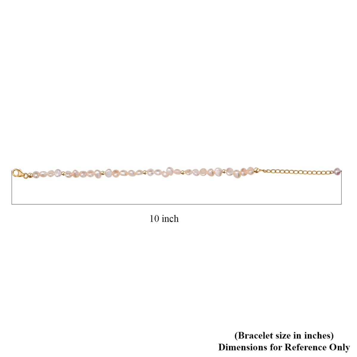 Peach Fresh Water Pearl Sun-Drenched Bracelet in 18K Vermeil Yellow Gold Over Sterling Silver (7.25-9.25In) image number 4