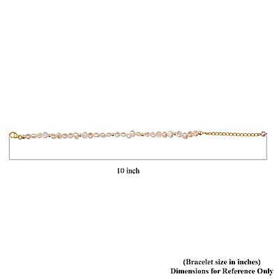 Peach Fresh Water Pearl Sun-Drenched Bracelet in 18K Vermeil Yellow Gold Over Sterling Silver (7.25-9.25In)