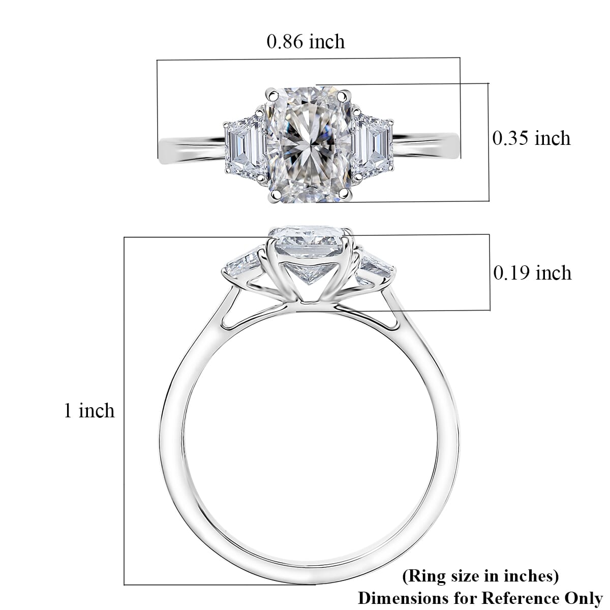 Luxuriant Lab Grown Diamond EF-VS 2.25 ctw Ring in 950 Platinum (Size 7.0) 5.10 Grams image number 5