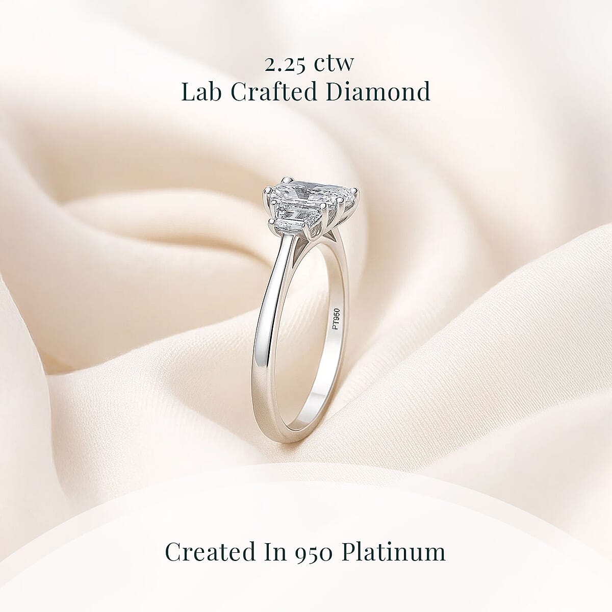 Luxuriant Lab Grown Diamond EF-VS 2.25 ctw Ring in 950 Platinum (Size 9.0) 5.10 Grams image number 2